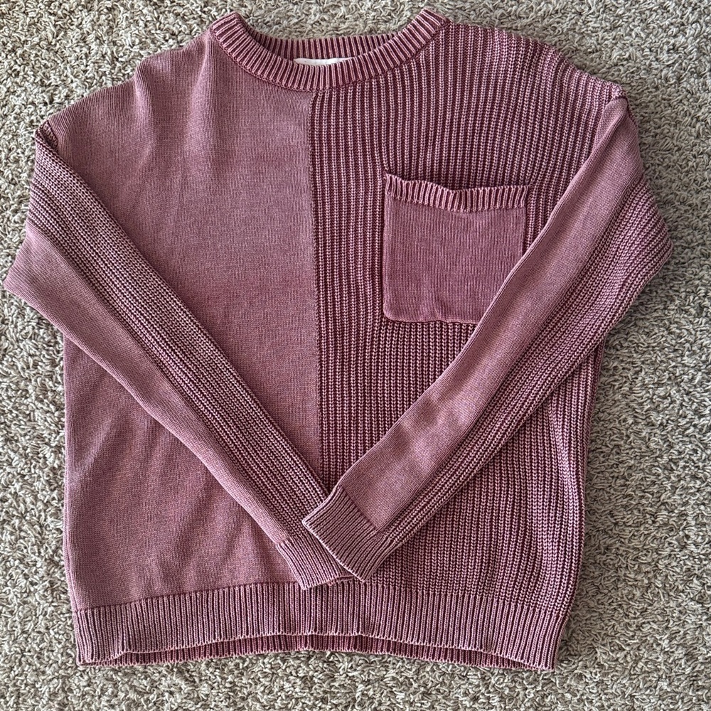 Women's Pink Sweater with Pocket Detail